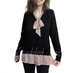 [SOLD] Adrianna Papell Black and Pink Sweater